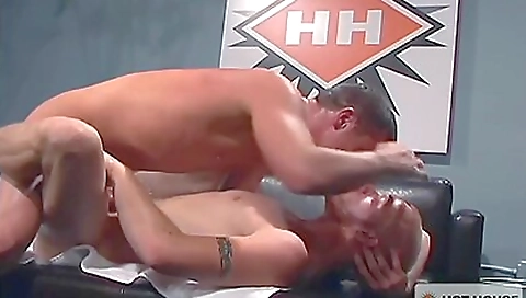 Mas upsed on a massage table