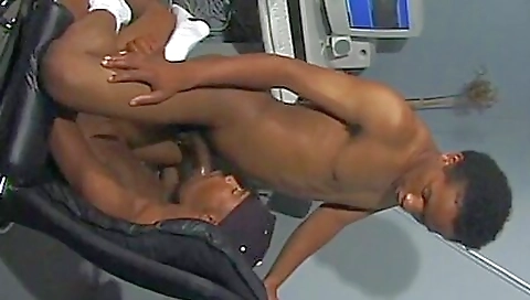 Sexy black on the bed with her husband